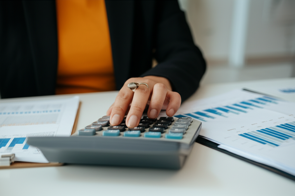 Accountant working at desk